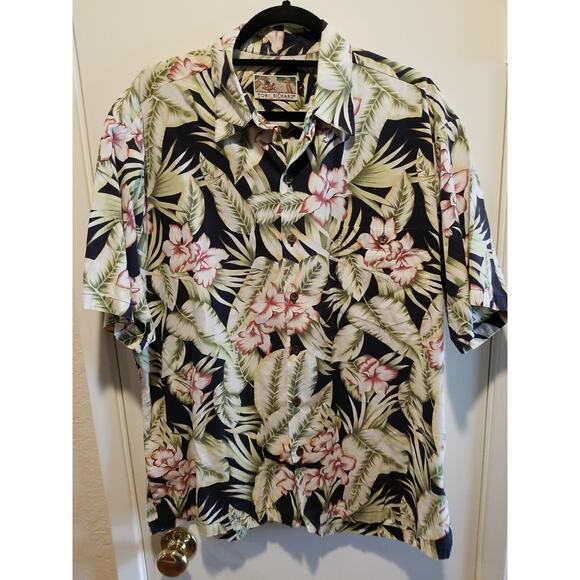 Vintage Single Stitch Tori Richard Tropical Aloha Floral Cotton Shirt Size Large - Picture 2 of 10